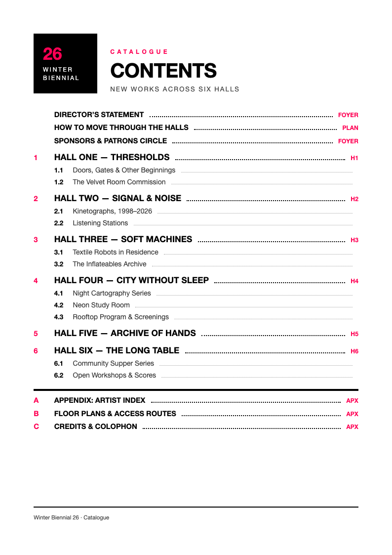Duotone bold table of contents